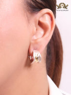 Alphabet Y hammered platinum small hoops