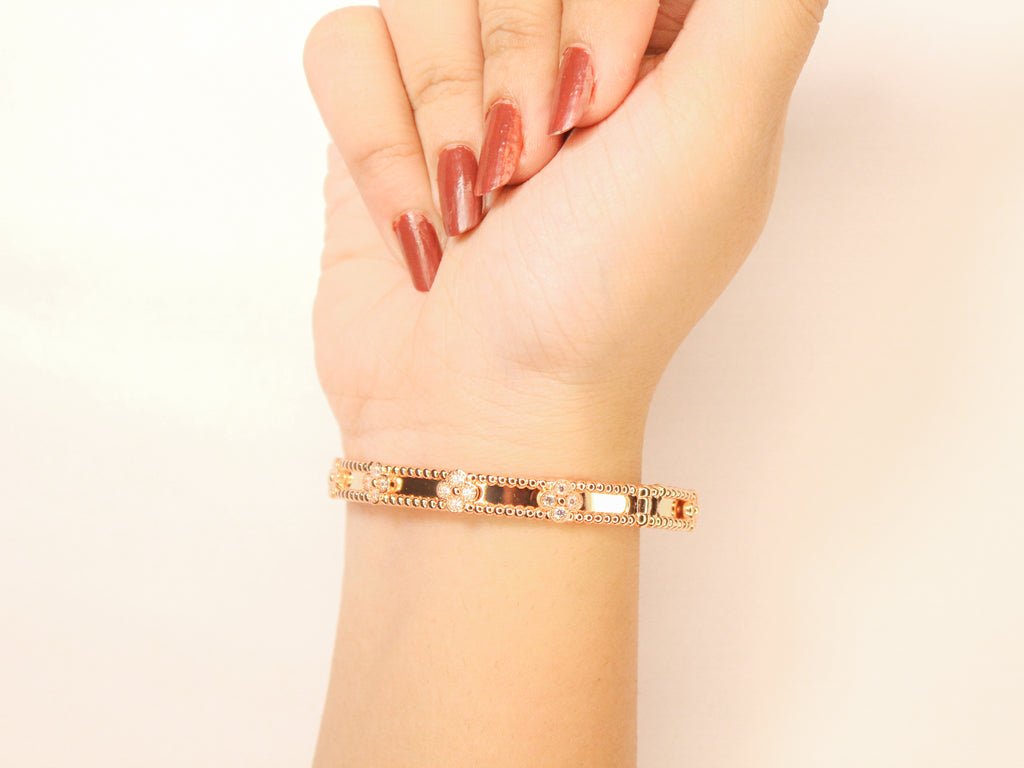 Luna Petal Rose Gold VC Quad Bracelet