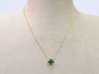 Sleek Malachite gold clover chain
