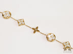 Gold plated chain bracelet with MOP clovers XL