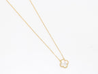 Sleek gold pearl white clover chain