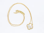 Sleek gold pearl white clover chain