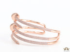 Rose gold plated twin nail bracelet with cz