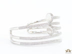 Platinum plated twin nail bracelet with cz