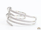 Platinum plated twin nail bracelet with cz