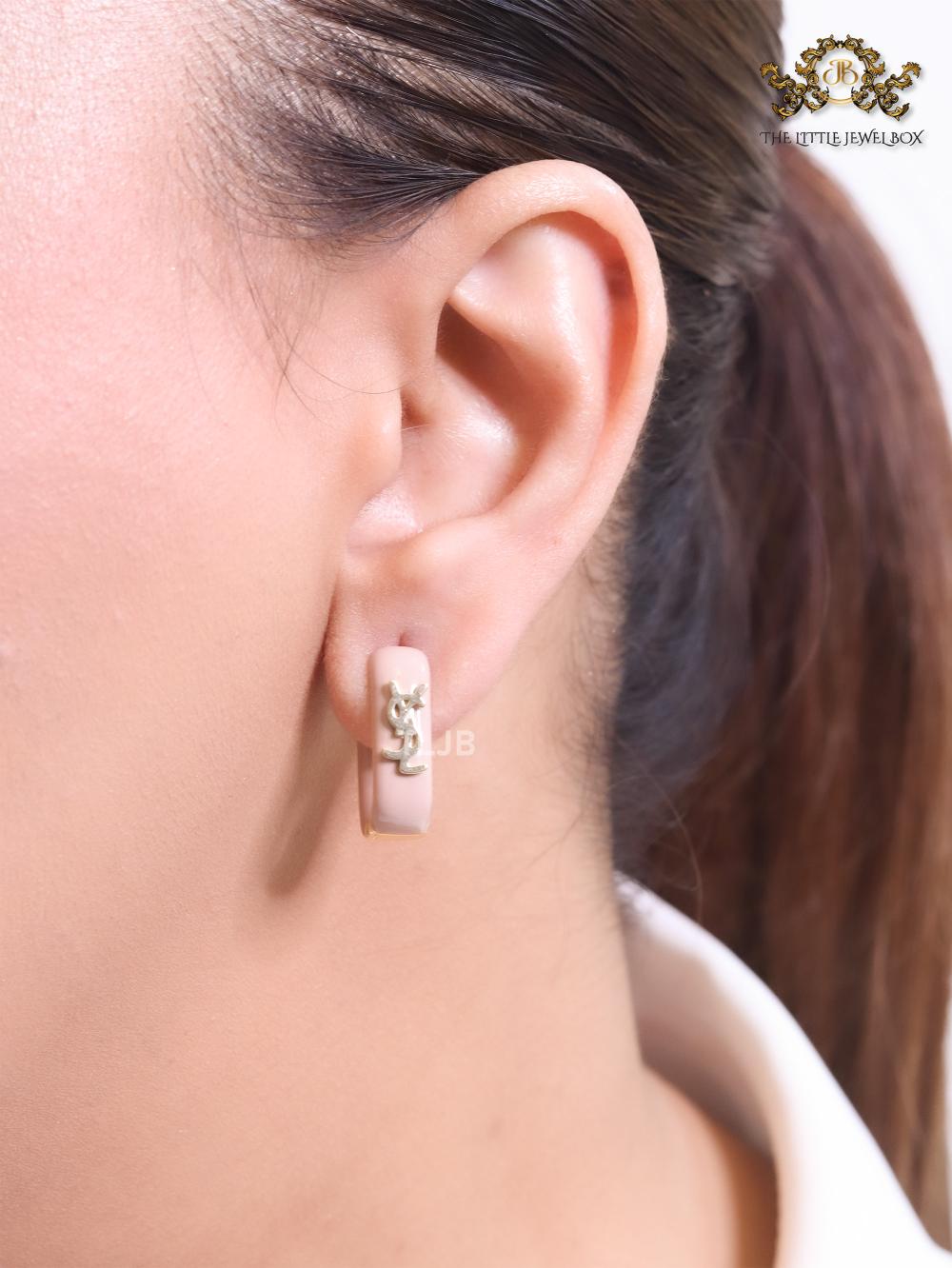 Alphabet Y pink enamel hoops
