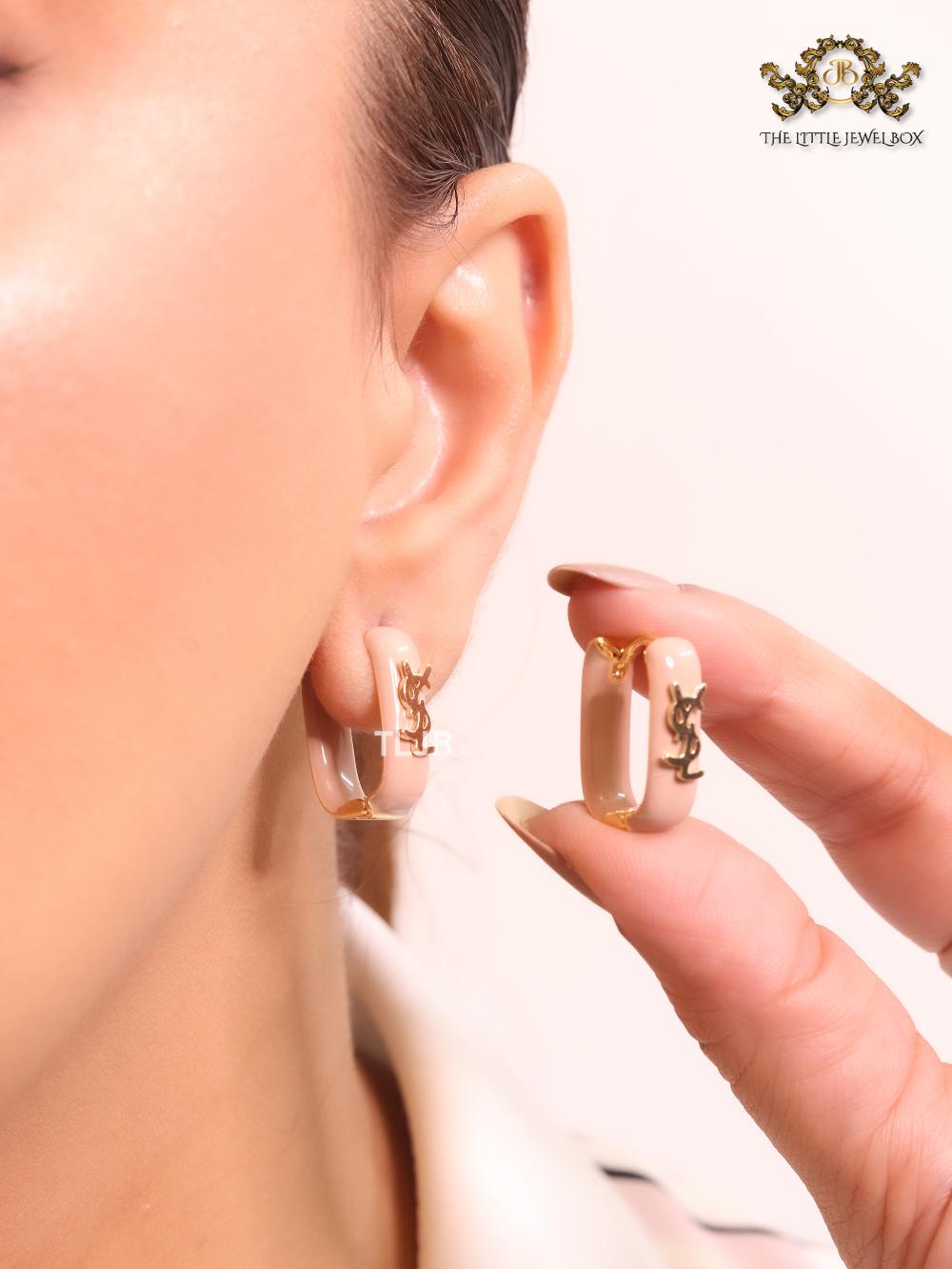 Alphabet Y pink enamel hoops