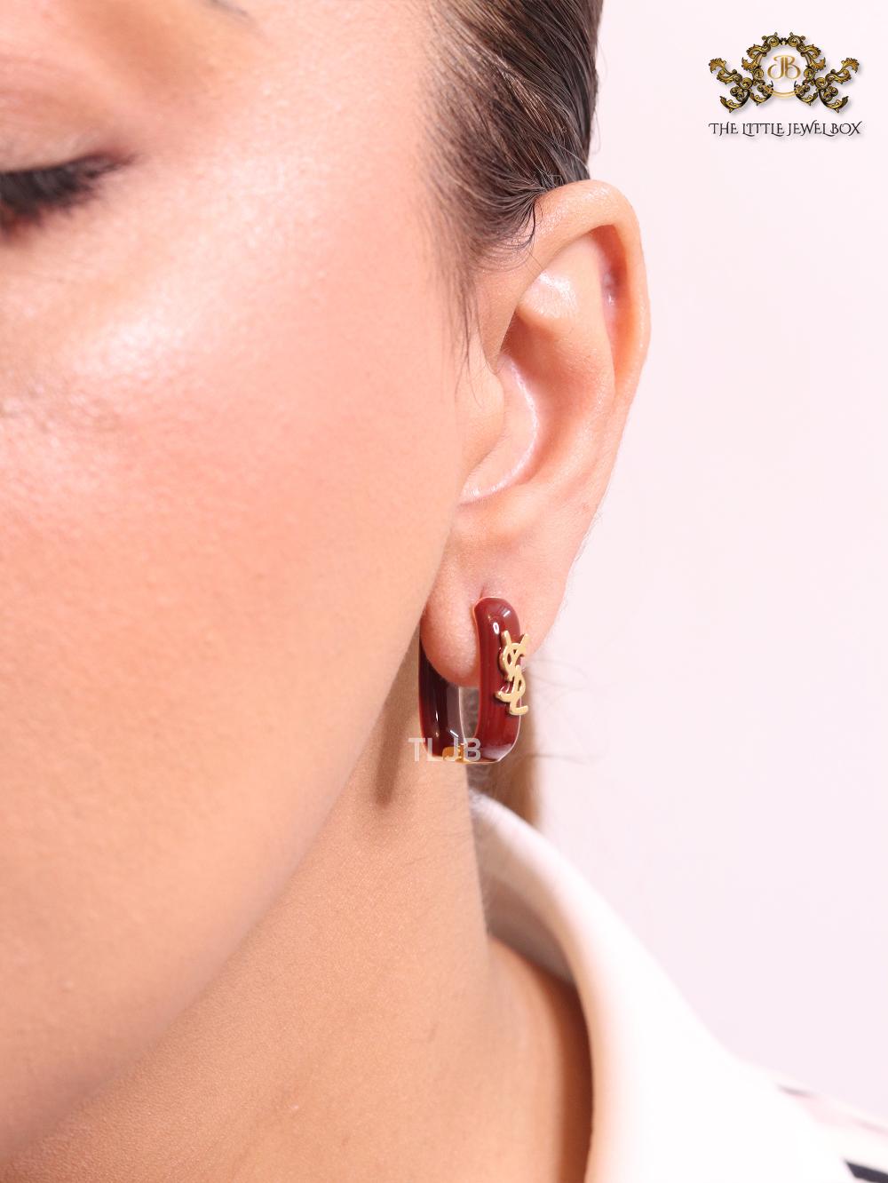 Alphabet Y blood red enamel hoops