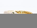 snake open bracelet in white enamel and golden finish