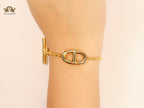 Alphabet CD minimal Gold bracelet