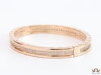 Rose gold plated bracelet with cz line