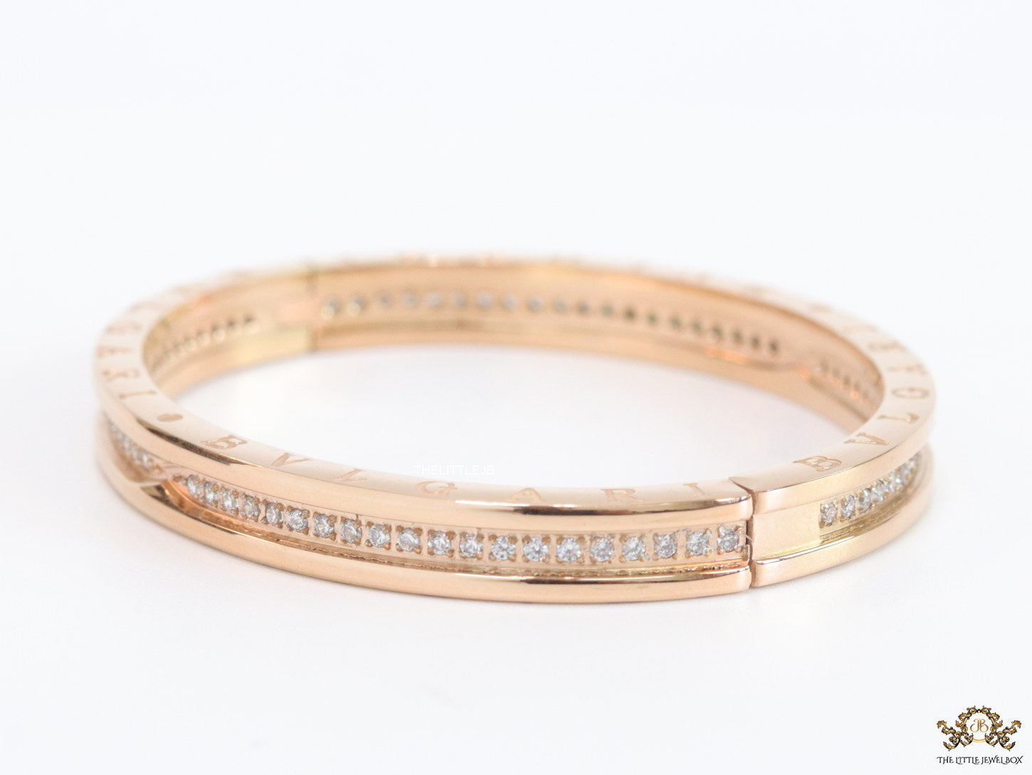 Rose gold plated bracelet with cz line