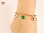 Alphabet LV colourful charm Rose Gold bracelet