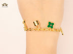 Alphabet LV colourful charm Rose Gold bracelet
