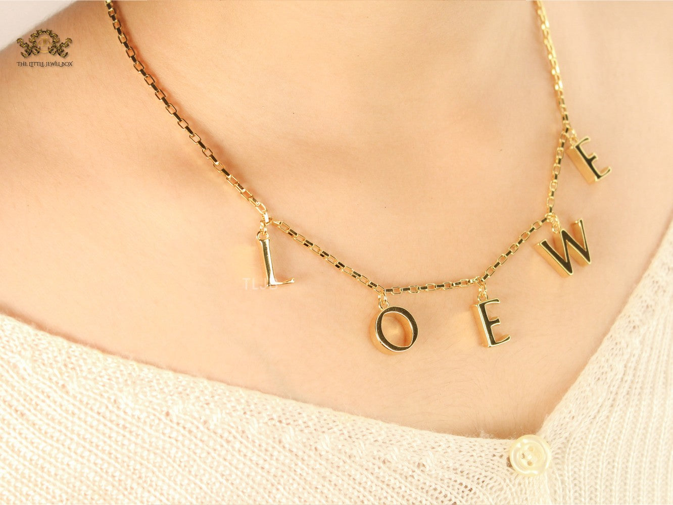alphabet LW gold charms neckchain