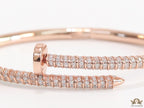 Rose gold plated cz nail bracelet