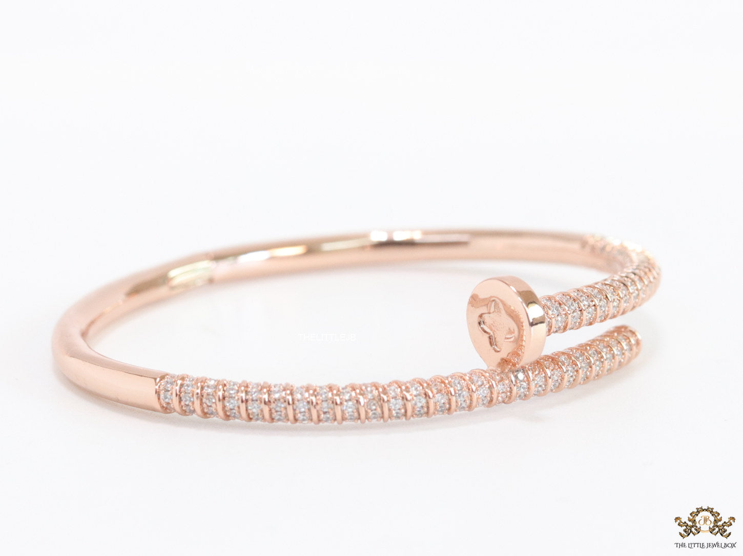 Rose gold plated cz nail bracelet