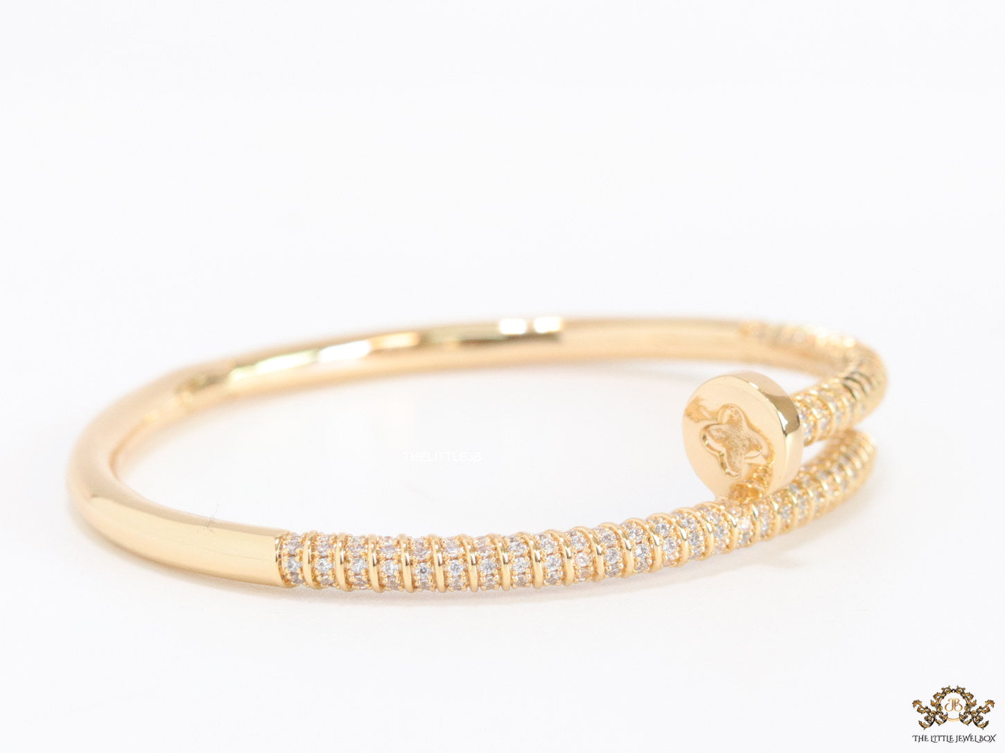 Gold plated cz nail bracelet