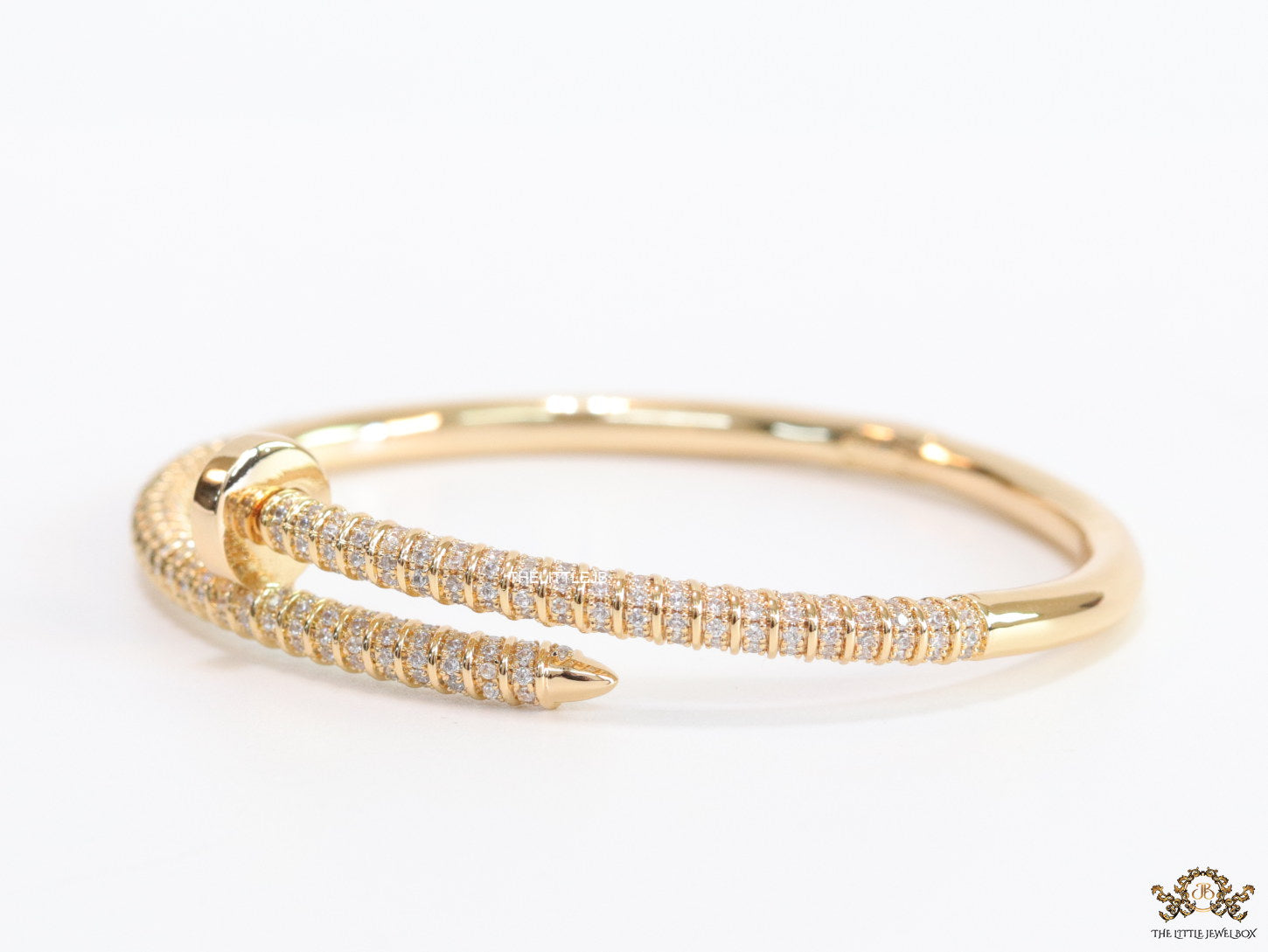 Gold plated cz nail bracelet