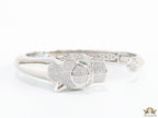 Platinum plated open panther bracelet with cz