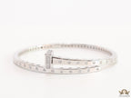 Platinum plated cz bracelet with cz head