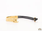 Black and golden designer bracelet with twin C motif