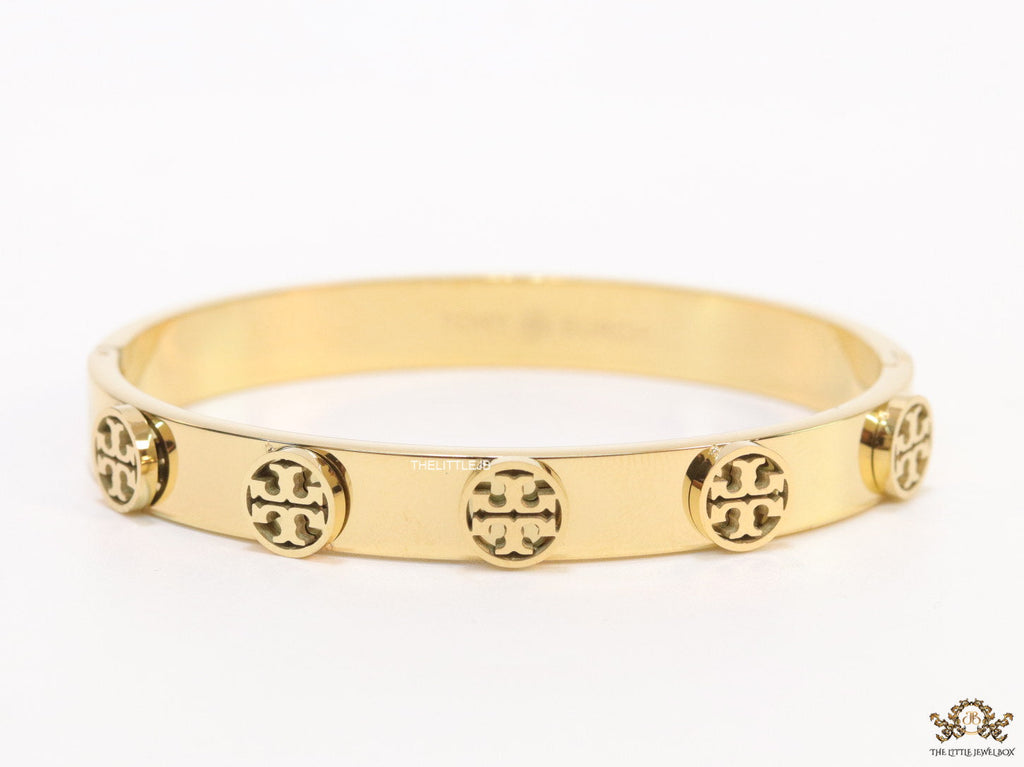 Gold plated bracelet with twin T motifs
