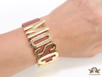Alphabet M brown bracelet