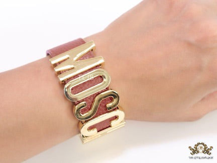 Alphabet M brown bracelet