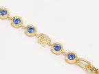 Designer golden Medusa chain bracelet with fancy cut cz