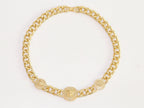 Chunky medusa gold link chain