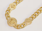 Chunky medusa gold link chain