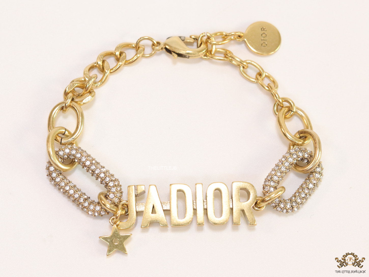 Gold plated cz link chain bracelet with alphabets
