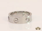 Broad 6mm platinum plated band with screws and stones