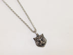 Oxidised silver panther pendant