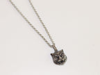 Oxidised silver panther pendant