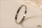 Platinum Plated openable bracelet with zircons