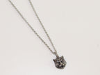 Oxidised silver panther pendant