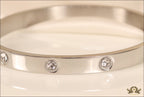 Platinum Plated openable bracelet with zircons