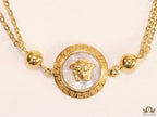 Double chain Medusa bracelet in gold