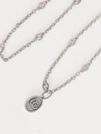 Oxidised silver double G pendant