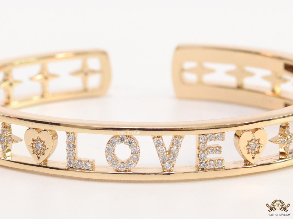 Gold plated cz LOVE bracelet