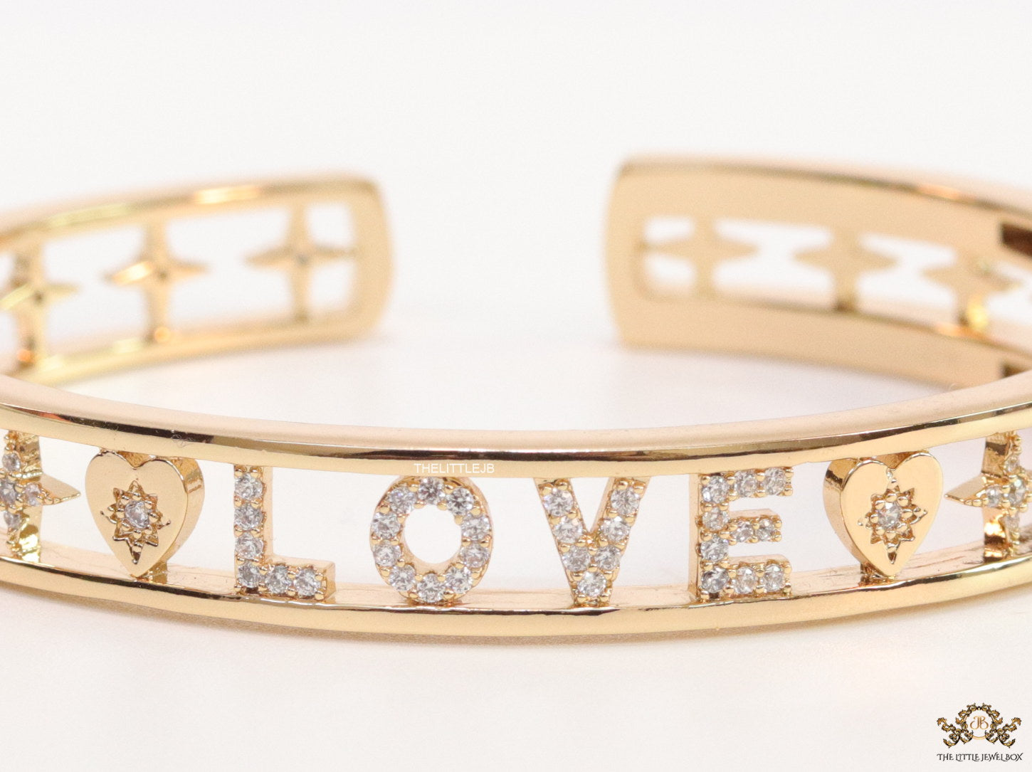 Gold plated cz LOVE bracelet