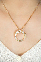 Alphabet BVL White MOP CZ Pendant Set with Gold Chain | Designer Jewelry Set