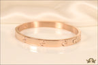 Women Rose Gold Plated bracelet with screws