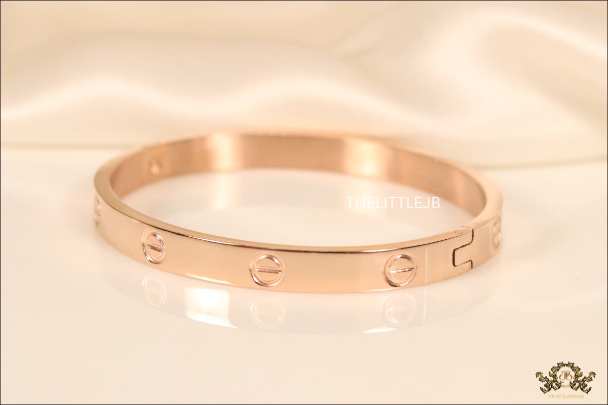 Women Rose Gold Plated bracelet with screws