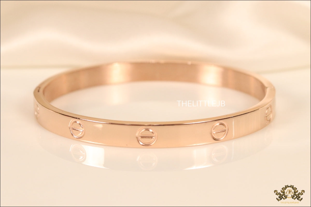 Women Rose Gold Plated bracelet with screws