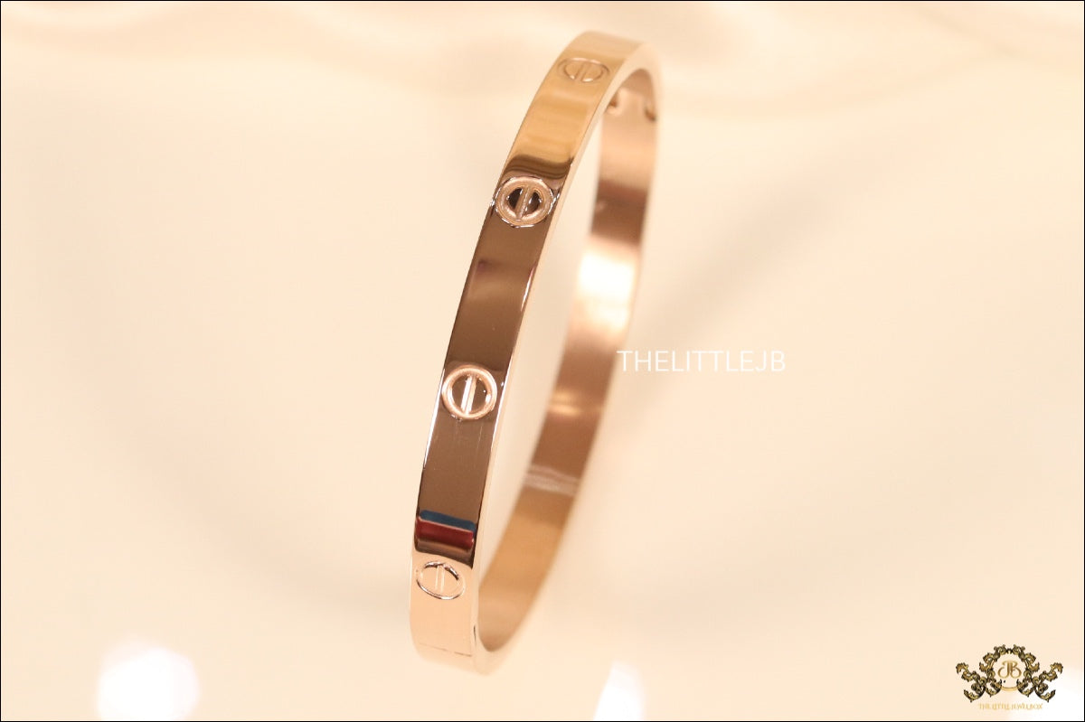 Women Rose Gold Plated bracelet with screws