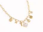 Alphabet L and V gold plated chain with charms