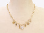 Alphabet L and V gold plated chain with charms